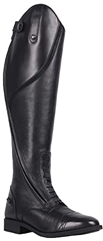 QHP Eleganter Damen Leder-Reitstiefel Tamar Adult normal (schwarz, numeric_39)