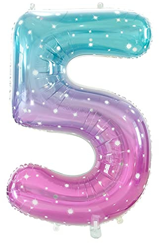 Gifloon Number 5 Balloon, Large number balloons 40 inch, 5th Birthday Party Decorations Supplies 5 Year Old Birthday Sign Decor