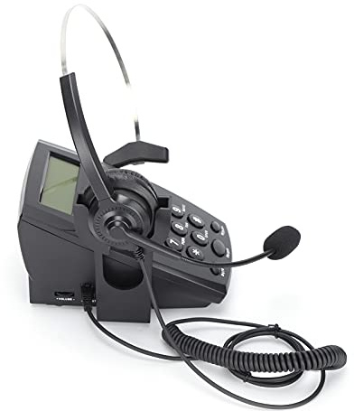 Topiky Cuffie per Telefono, Cuffie per Call Center Aziendali Cablate da 2,5mm a Mani Libere con Microfono a Cancellazione del Rumore e Controllo del Volume per Telefono Fisso PC Portatile, Ufficio