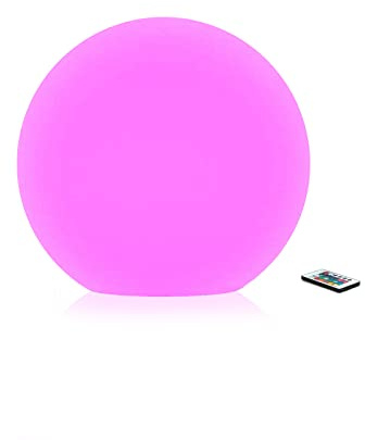 Hathdia Lampada a sfera LED da 15,2 cm, multicolore, ricaricabile, impermeabile, dimmerabile, con telecomando, per casa, giardino, patio, feste, bar