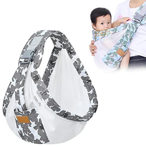 MSLing Andningsaktiv babybärhandduk, justerbar bärlinda in, snabbtorkande, 3D-nättyg, tjocka axelband, elastisk för sommar, pool, strand, bärande av nyfödd baby