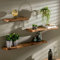 RINGO-Living Massivholz Schweberegal Baumkante in Natur-dunkel, Holzregal 60 cm breit, Landhaus Wandregal aus Akazienholz, Schlichtes Wandregal Holz, Natur Holzbrett Wand, Holz Wandregal Massivholz