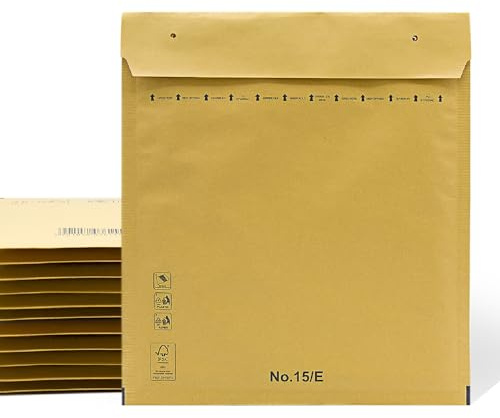 Sobres Acolchados, Sobres de Burbujas, Sobres Acolchados de Burbujas Kraft con Cierre Autoadhesivo, Bolsas para Envíos de Ropa, Sobres Acolchados Kraft - SIDI (220x260mm, 5 uds)