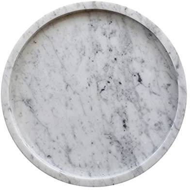 Assiette en marbre naturel, assiettes à dessert, assiette de poisson en porcelaine, présentoir à bijoux, plateau de rangement divers (couleur : noir, taille : 25 x 25 x 3 cm) (blanc 14 x 14 x 1 cm)