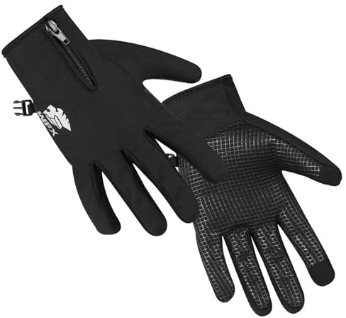 WFX Gants de Course pour Hommes et Femmes, légers, écran Tactile. Gants d'hiver Chauds et antidérapants pour Le Cyclisme, la Conduite et Les activités de Plein air (Noir, L)