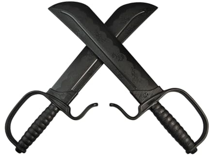 TEKKA BUDO Wing Tsun Trainingsmesser (Paar) - TPR Kunststoff - 45cm - Kung Fu Säbel
