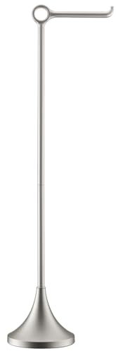 simpletome Toilet Paper Holder Free Standing, Stable Weighted Base, Modern Simple Streamlined Design (Nickel)