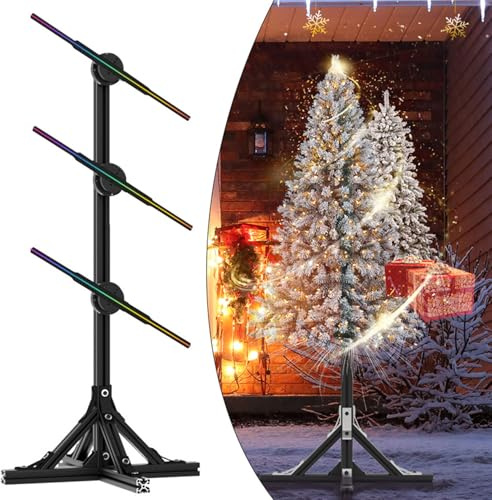 Ventilatore 3D ologramma da 109,5 cm, proiettore 3D con ologramma, display pubblicitario, ologramma LED, animazione, videoproiettore per negozi, bar, Natale, feste, Halloween