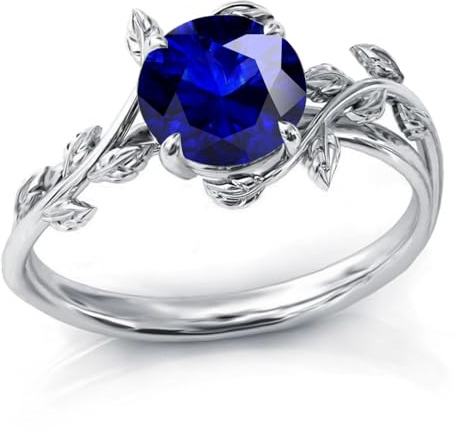 Bague en argent sterling 925 avec pierre de naissance/Agate de mousse/Opale pour femmes, bague de Noël, bague de fiançailles, bague de mariage pour mère, femmes, 53(16.9), Argent sterling, Zircone
