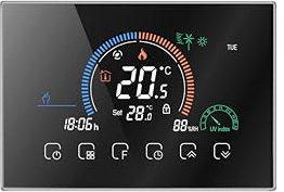 Arpokcoe Termostato Wifi per caldaia a gas,Termostato compatibile con Tuya/Alexa/Google Home, Smart cronotermostato Programmabile 95-240V (NERO)