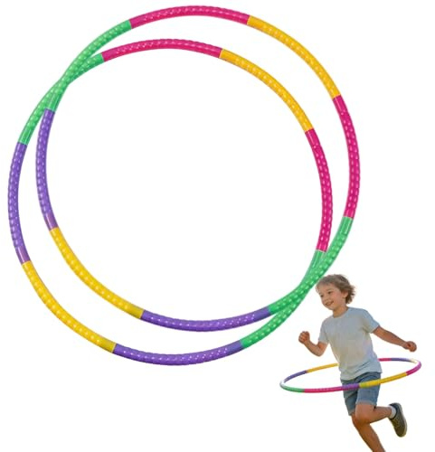 2 Piezas Hula Hoop Fitness 8 Secciones Plástico Aro Desmontable para Gimnasia Adelgazar Deportes Yoga para Niños y Niñas