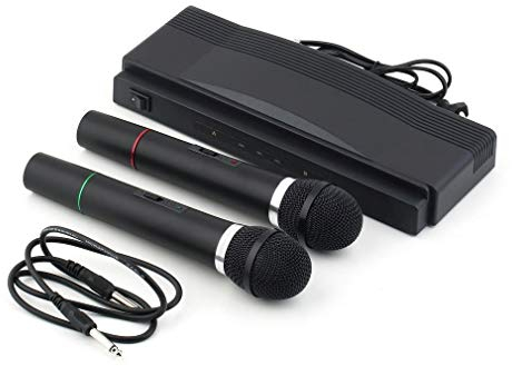 tempo di saldi Kit de par de micrófonos inalámbricos con Receptor Profesional para Karaoke.