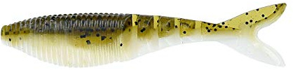 Gary Yamamoto Zako 4' Multi-Use Soft Plastic Fishing Angling Swimbait Lure Designed to Mimic Bluegill or Shad - 6 Pack, Green Pumpkin/036 Laminate