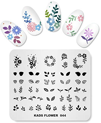 KADS Plantilla para Uñas Flor Placa Estampado Manicure Decoración Arte de Uñas