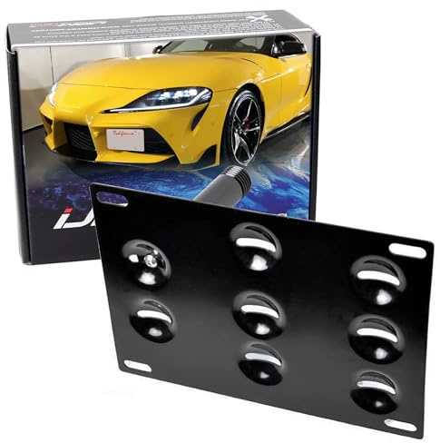 iJDMTOY Compatible with 2020-up Toyota Supra GR No Drill Front Bumper Tow Hook License Plate Mounting Bracket Adapter Kit