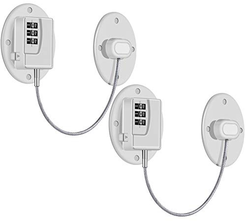 Rofio 2 Pack Refrigerator Locks with Code, Child Cabinet and Drawer Locks