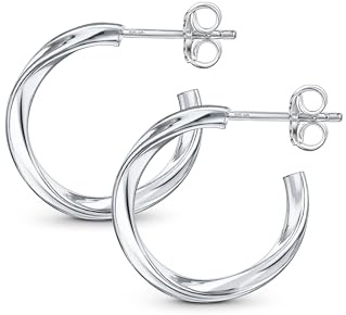 Amberta 925 Sterling Silver Twistade Creoler för Kvinnor | Twistade Creoler för Kvinnor