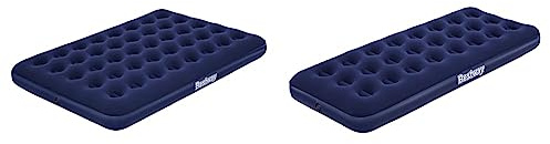 Bestway Pavillo Double Air Bed | Inflatable Outdoor, Indoor Airbed, Quick Inflation & Pavillo Single Size Air Bed | Inflatable Outdoor, Indoor Airbed for Camping, Blue