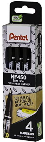 Pentel Extra Fine Permanent Marker 4pc Wallet Black