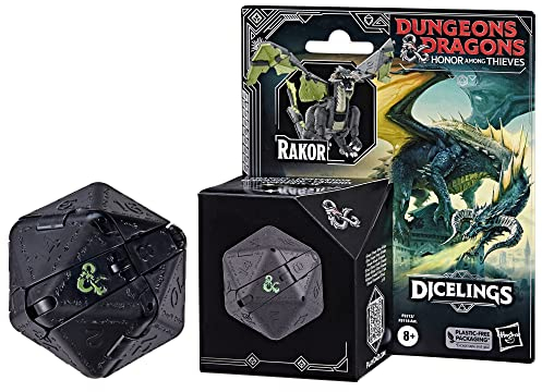 Dungeons & Dragons: L'onore dei ladri, D&D Dicelings, Drago Nero, Drago D&D collezionabile per Adulti, Action Figure Giocattolo