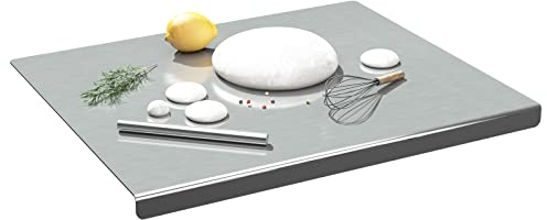 awagas Tabla de cortar grande de acero inoxidable 304, 50 x 50 cm, resistente, 2,1 kg de grosor, para amasar masa de pan, carne, verduras