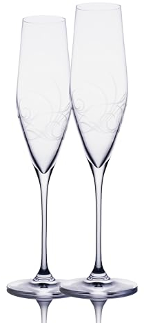 B.BOHEMIAN Prosecco-Gläser 4er Set Wein-gläser Meadow in handgefertigter Kollektion, Cristallin Glas, hohe Qualität (190 ml Sektglas)