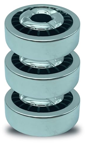 Clearfee Retro Windaschenbecher mit Gluttöter | aus Metall, Rostfrei Sturmaschenbecher | Rund Aschenbecher für Innen & Außen | auch ideal für Gastronomie, Garten, Balkon, (Metallisch, 3 Stück)