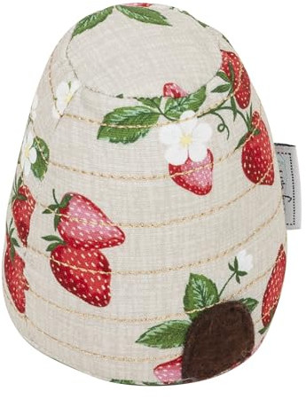 Hobby Gift Novelty Beehive Pincushion – Cute Holder for Sewing Quilting Needles, Accessories for Needlework DIY Crafts Dressmaking – 100% Cotton Fabric 8.5 x 8.5 x 11cm Strawberry Design