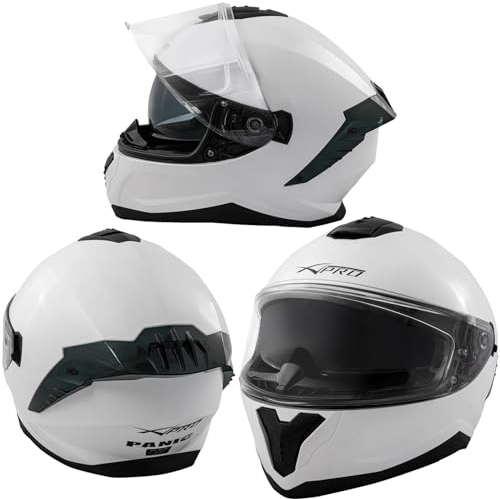 A-Pro Integralhelm Motorradhelm Rollerhelm Innensonnenblende Helm Weiss S