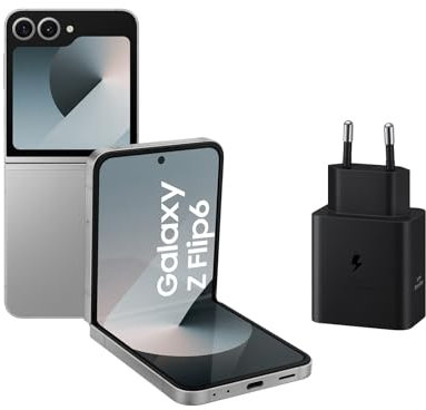 Samsung Galaxy Z Flip6 512 GB + Cargador - Teléfono Móvil con IA, Smartphone Android Libre, Cámara 50 MP, Gris (Versión Española)