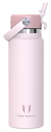 Sparrow Borraccia Termica 1 Litro - SwivelSip Bottiglia Acciaio Inox - Senza BPA Borracce Termiche, Borraccia con Cannuccia Ergonomica per Scuola, Sportiva, Campeggio, Palestra
