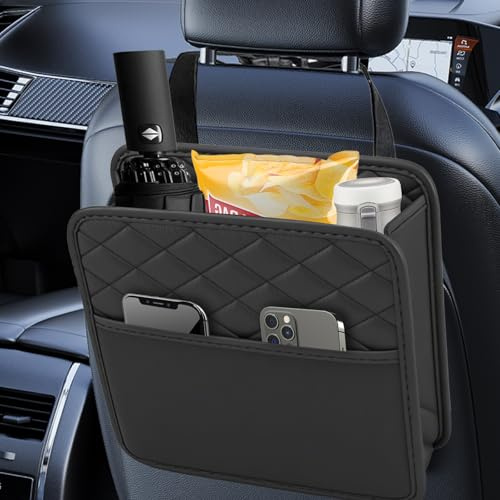 Organizador para asiento de coche, bolsa de almacenamiento de cuero para coche, protector de respaldo de asiento de coche para niños, organizador para asiento trasero de coche impermeable, organizador