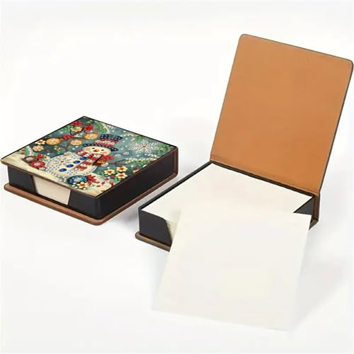 NDNXYXGS Snowman Diamond Painting Kit Note Box,Memo Paper Storage Box Diamonds Art,Sticky Note Holder Diamonds Art,Diamond Painting Memo Pad For Office Desk. (Snowman)