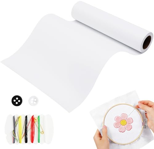 HENGBIRD Stabilisateur de Broderie déchirable 25,5 cm × 10 Yards – Support Solide pour Tissu Broderie, Compatible avec l’Utilisation de Papier Broderie Soluble pour Le Transfert de Motifs, idéal