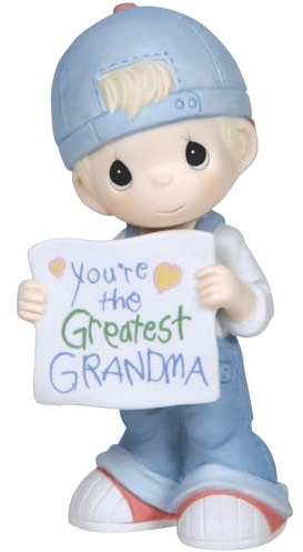 Precious Moments Greatest Grandma Keepsake, Hand-Painted Bisque Porcelain Boy Figurine, Collectible Gift, 133034