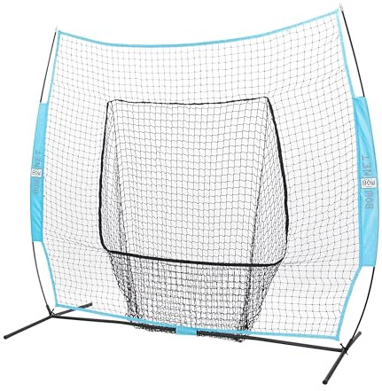 Bownet Big Mouth Replacement Net 7' x 7' - Columbia Blue Durable Practice Net - Fits Original 7x7 or Big Mouth - Perfect for Training, Baseball Field Drills, Practice Sessions, and Sports Training Use
