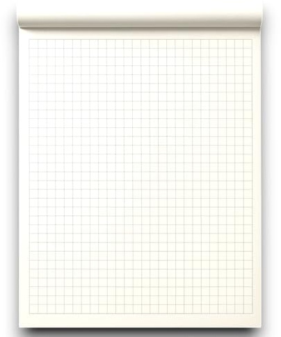 Cancelleria - Blocco Lavagna a fogli mobili da 20 Fogli 70x100 cm Rigatura a Quadretti 80 gr. per lavagna cavalletto carta patinata bianca di alta qualità Foratura Universale per ogni tipo di lavagna