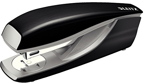 Leitz Büroheftgerät aus Metall, Für 30 Blatt, Inkl. Heftklammern, Ergonomisches Design, Satin Schwarz, Style-Serie, 55620094