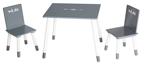 Roba Sitzgruppe 'Rock Star Baby 3', Kindermöbel Set aus 2 Kinderstühlen & 1 Tisch, mehrfarbig