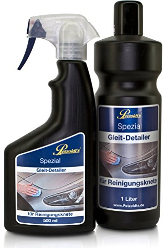 Petzoldt's Spezial Gleit-Detailer für Reinigungsknete, 1,5 Liter Set, zur Trockenreinigung zwischen den Fahrzeugwäschen