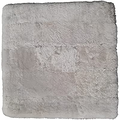 Cojín de piel de cordero para silla de ruedas o cama de gato, 40 x 40 cm, color beige perla