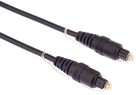 PremiumCord Optisches Audiokabel Toslink 2m, Toslink Stecker auf Stecker, Digitalkabel für Stereoanlage HiFi Sounbar TV, HQ Audio, vergoldet, Farbe schwarz