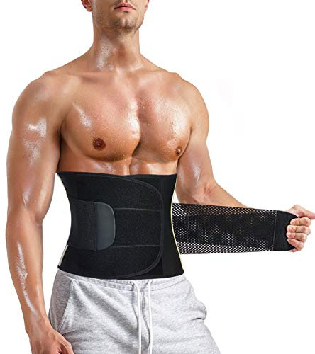 CHUMIAN Fascia Addominale Dimagrante per Uomo Cintura Dimagrante Regolabile Sauna di Neoprene Snellente per Dimagrire (Nero, L)