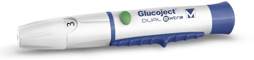 Menarini Diagnostics Glucoject Dual EXTRA Penna Pungidito per Misurazione della Glicemia, Senza Lattice, Facile da Usare (Confezione da 1 Penna Pungidito Glucoject Dual EXTRA)