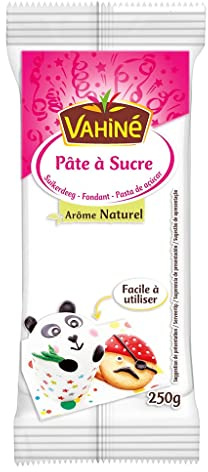 Vahiné - Fondant - Pasta de Azúcar- Aroma Natural Sin Colorantes Artificiales - Ideal para Reposteria - 250 Gramos
