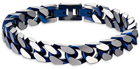 LUCKY2+7 Bracelet Homme-Chaîne cubaine bracelets pour homme Acier Inoxydable