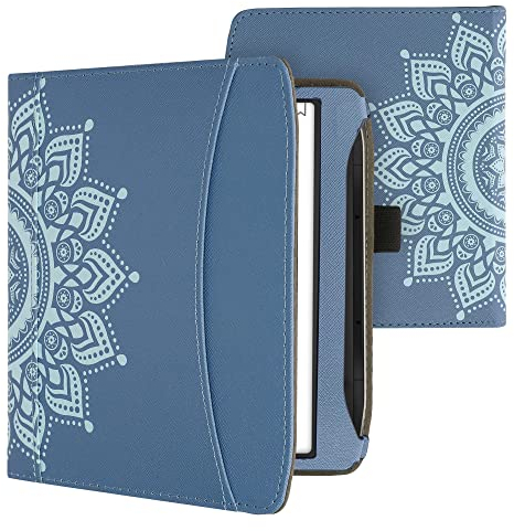 kwmobile Flip Hülle kompatibel mit Pocketbook Era/Era Color - Vorderfach Handschlaufe - Aufgehende Sonne Blau