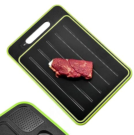 Food Defrost Board + Chopping Board (4 in 1) NK – Defrost, Cutting, Spice Grater and Sharpener Knives, Non-Stick and Non-Slip, 36.5 x 25 x 1 cm (Dishwasher Safe)