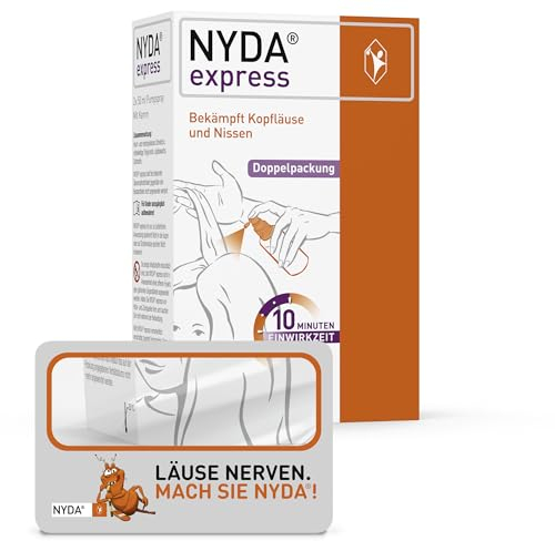 NYDA Express Läusemittel, 2x50 ml + Läuselupe: Effektives Läusespray und Läusekamm gegen Läuse & Nissen, rasche Behandlung in 10 Min, gute Verträglichkeit, physikalisch wirksam