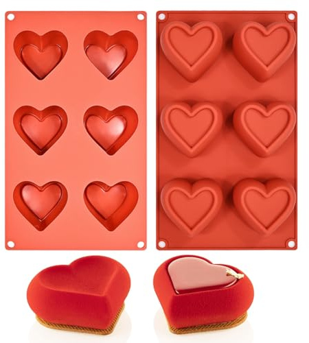 Mostsom Stampo in Silicone 3D a Forma di Hamster per Dolci, Stampi da Forno per Torte, Stampi per Mousse, Stampi a Forma di Cuore per la Realizzazione di Sapone Fatto a Mano, Stampo per Cioccolato (I